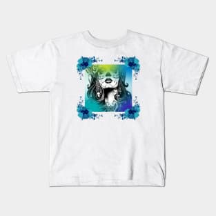 Geometric Floral Day of the Dead Kids T-Shirt